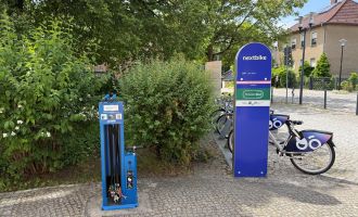 Radreparatursäule in Ferch, Potsdamer Platz, Foto: Kultur- und Tourismusamt Schwielowsee